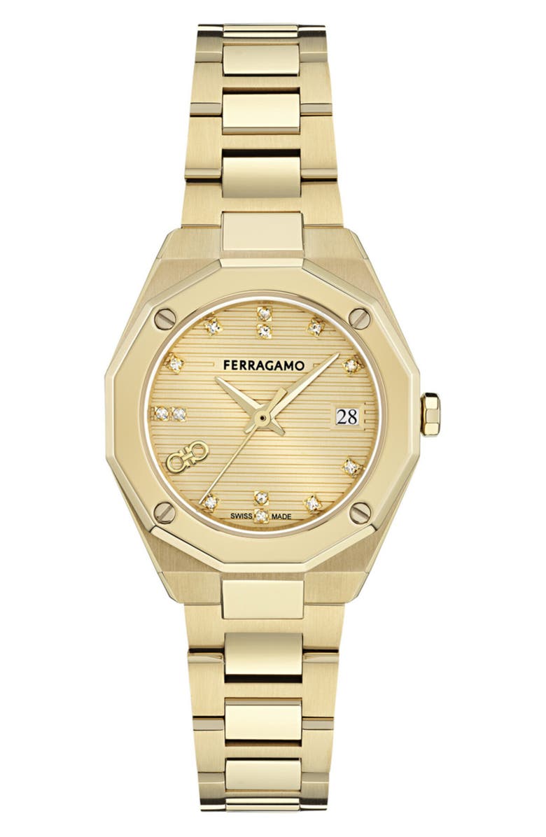 FERRAGAMO Edge Bracelet Watch, 28mm, Main, color, 