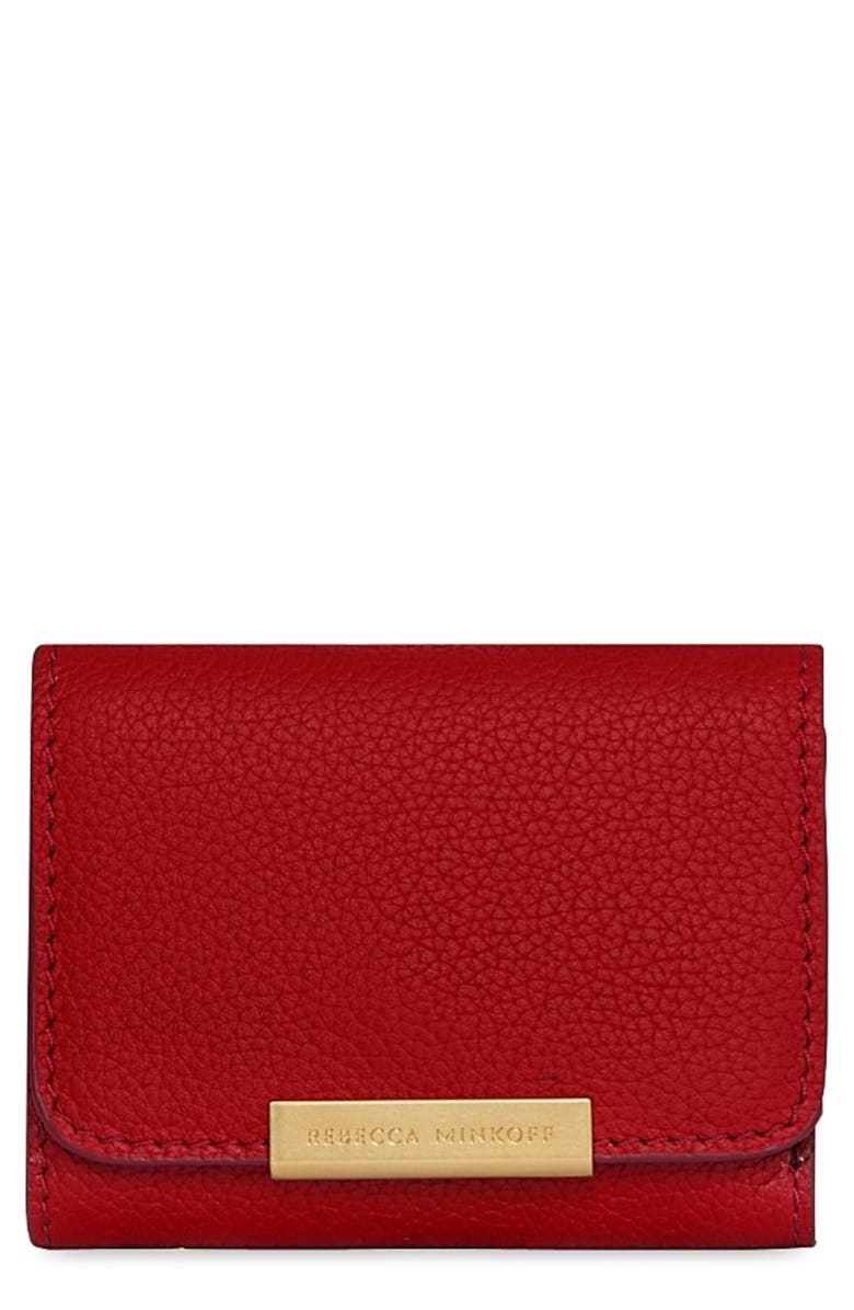 Rebecca Minkoff Insider Compact Leather Trifold Wallet, Main, color, Siren
