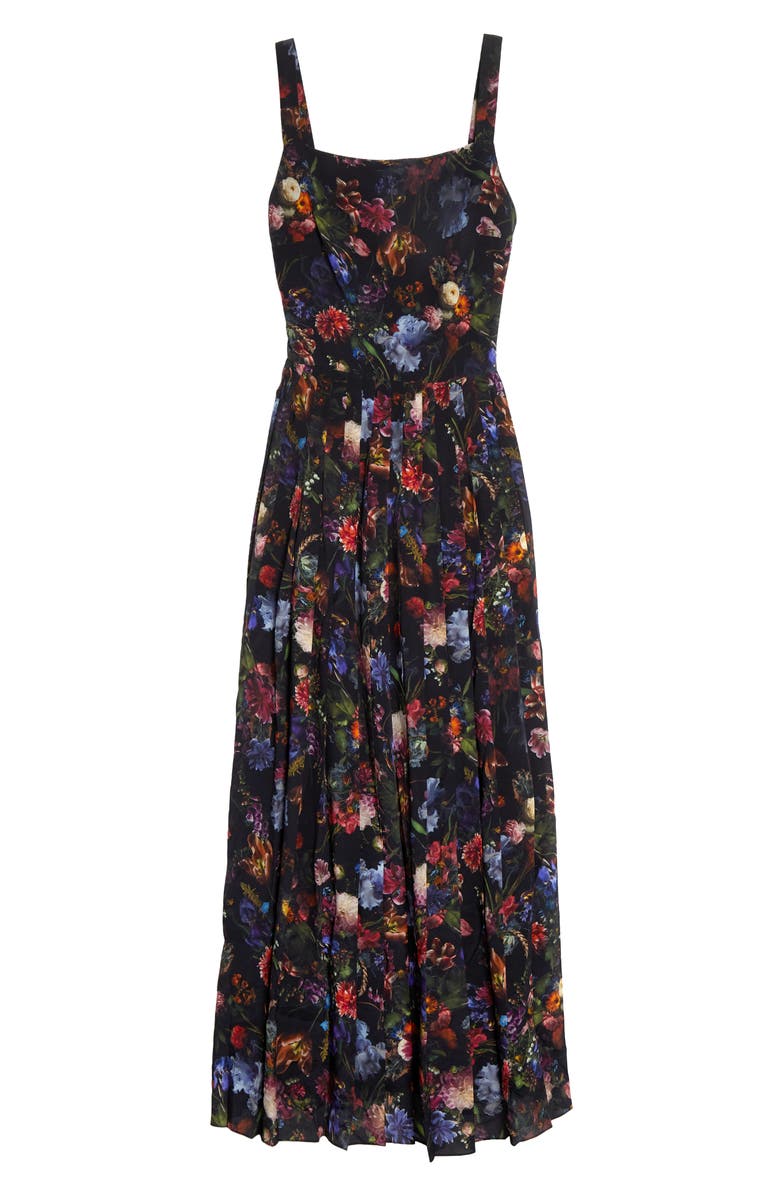 Adam Lippes Medici Floral Print Crepe A-Line Dress, Alternate, color,