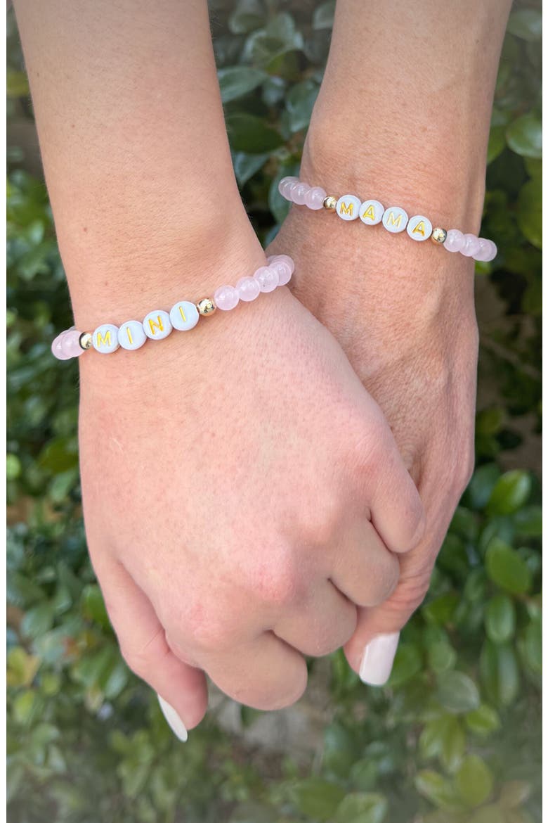 & Little Miss Zoe 14K Gold Filled "Mommy & Me" Bracelet Set, Alternate, color, Pink