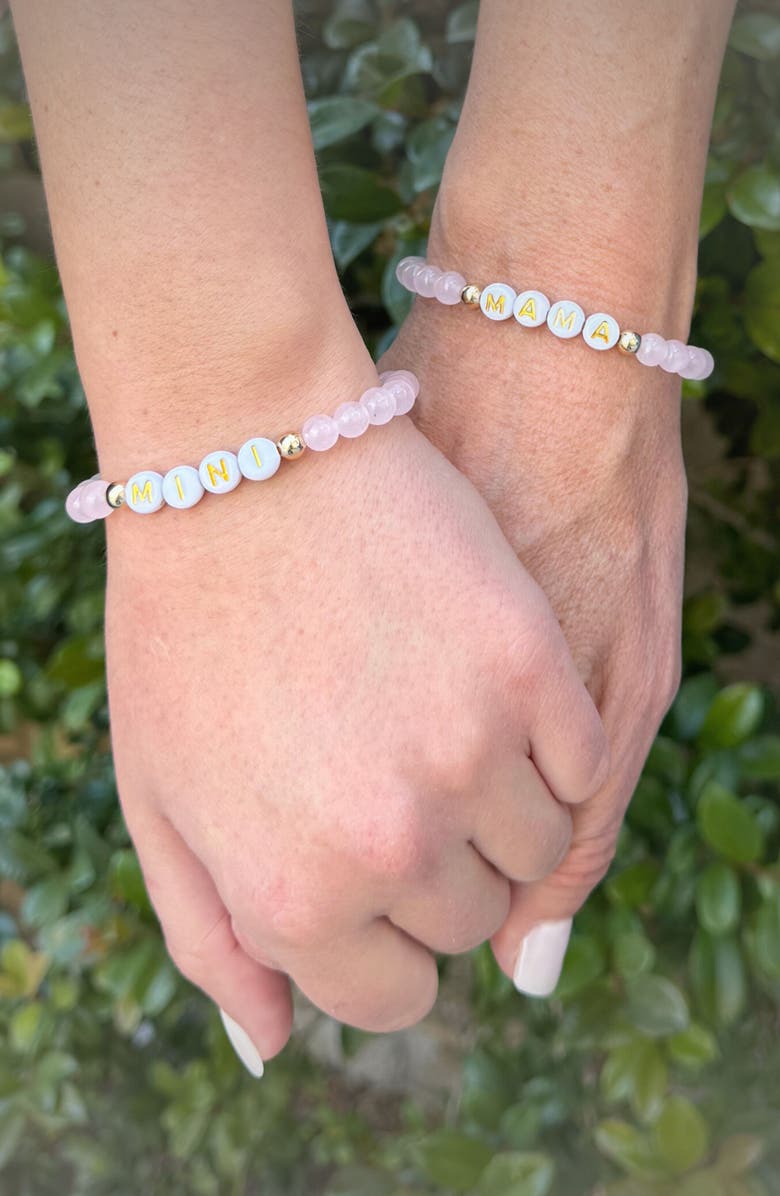 Emma Rae & Little Miss Zoe 14K Gold Filled "Mommy & Me" Bracelet Set, Alternate, color, Pink