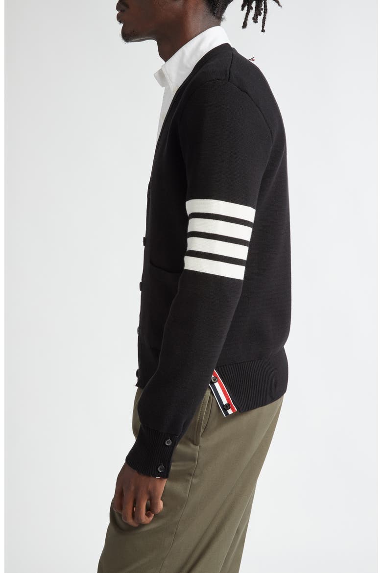 4-Bar Milano Knit Cardigan, Alternate, color, BLACK