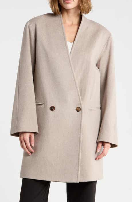 V-Neck Wool Coat