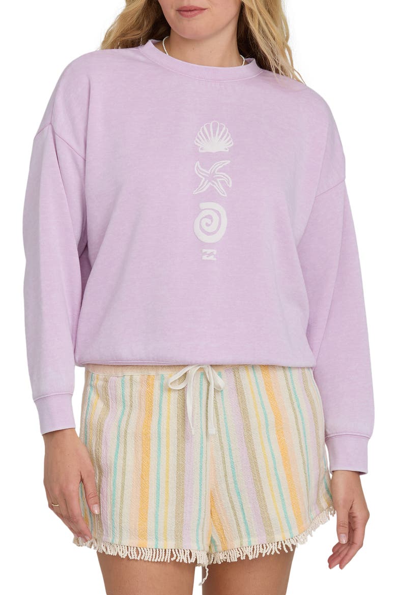 Echo Crew Fleece Graphic Sweatshirt, Main, color, SWEET LILAC