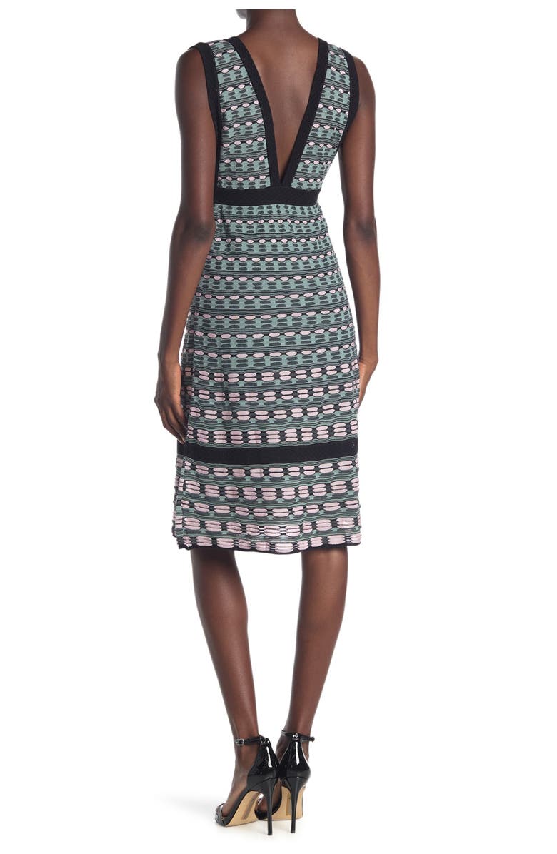 M Missoni Plunge Neck Patterned Dress, Alternate, color,