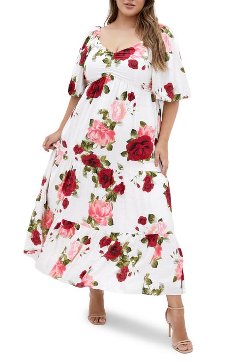 Mindy Print Puff Sleeve Dress