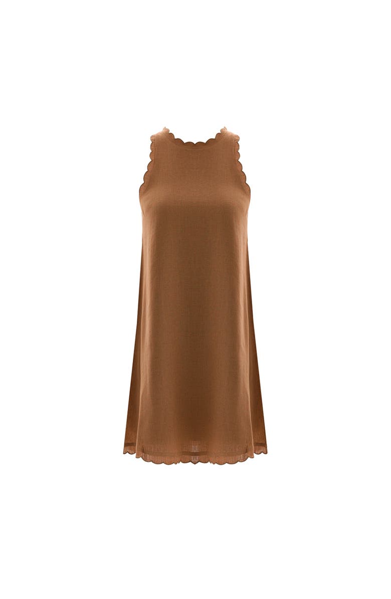 Monlicia Calia Cream Mini Linen Dress, Main, color, Brown