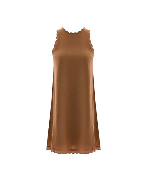 Calia Cream Mini Linen Dress