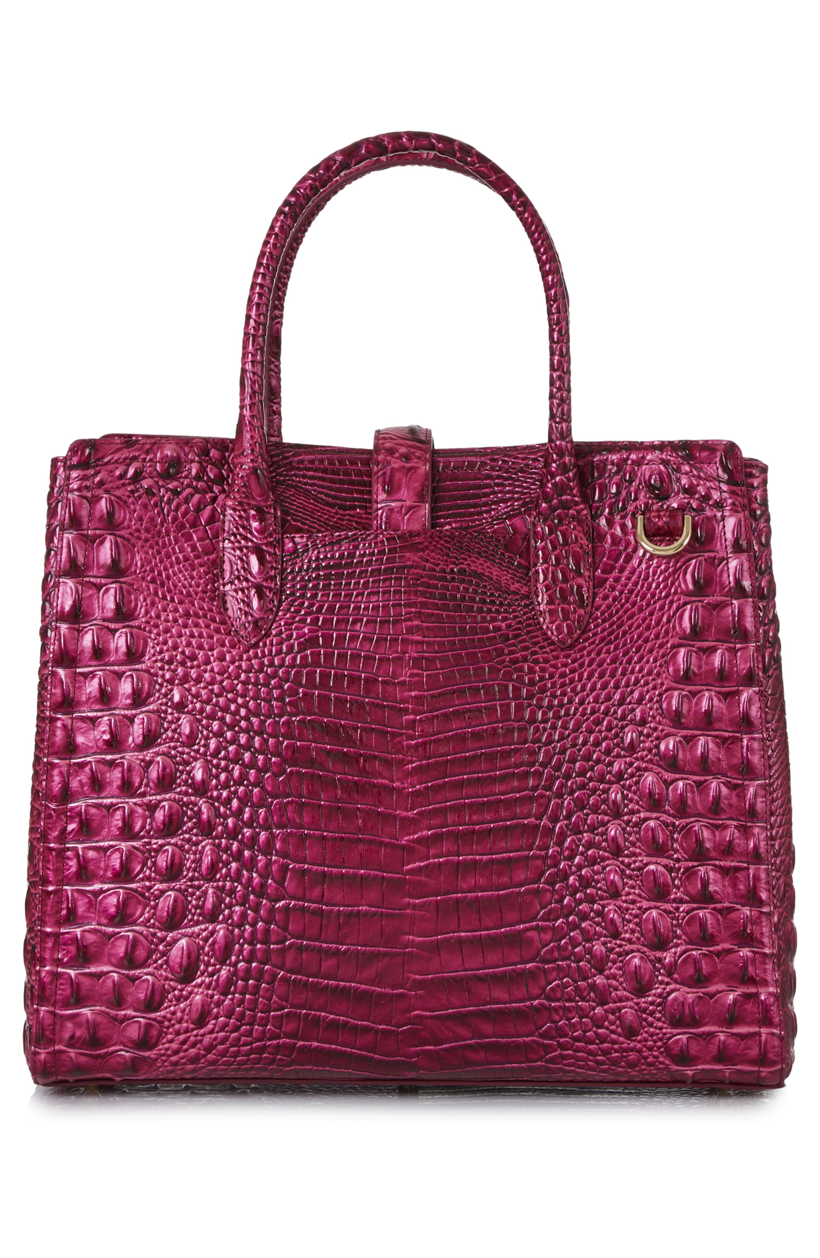 Brahmin Nakita Croc Embossed Leather Satchel, Alternate, color, 