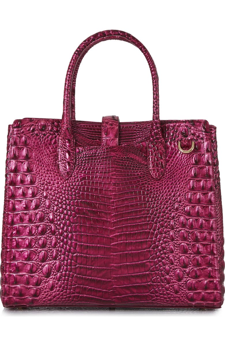 Brahmin Nakita Croc Embossed Leather Satchel, Alternate, color,