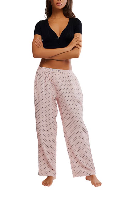 Free People Be Mine Heart Pyjama Pants In Pink