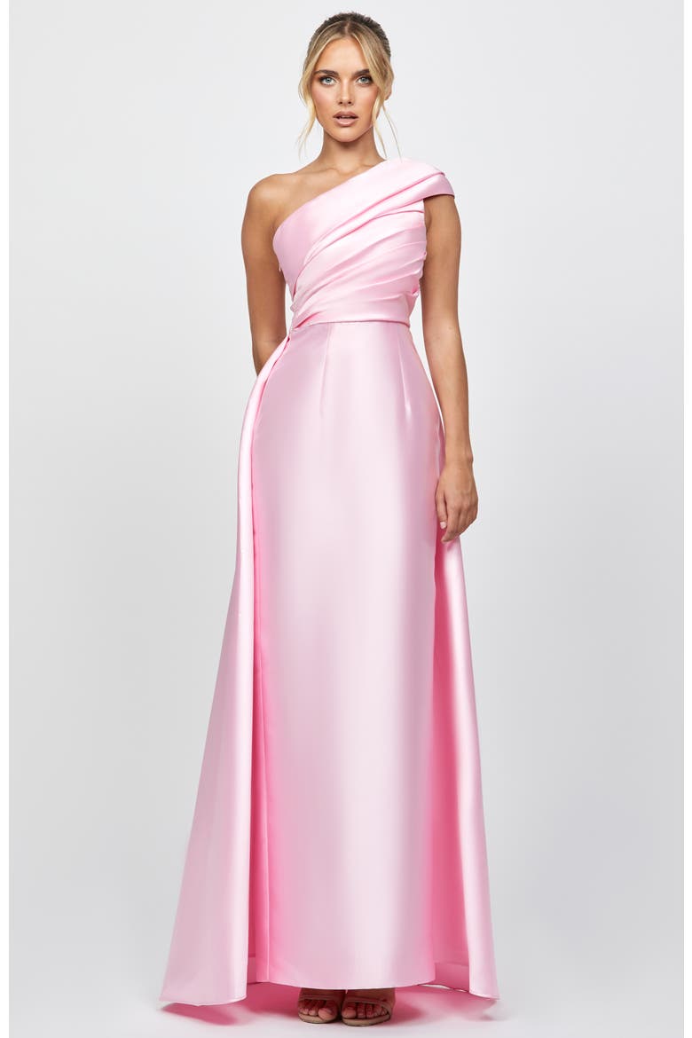 Tallulah One Shoulder Gown, Main, color, PINK