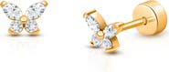 Tiny Blessings 14K on Titanium Tiny Butterfly Shimmer Stud Screw Back Earrings