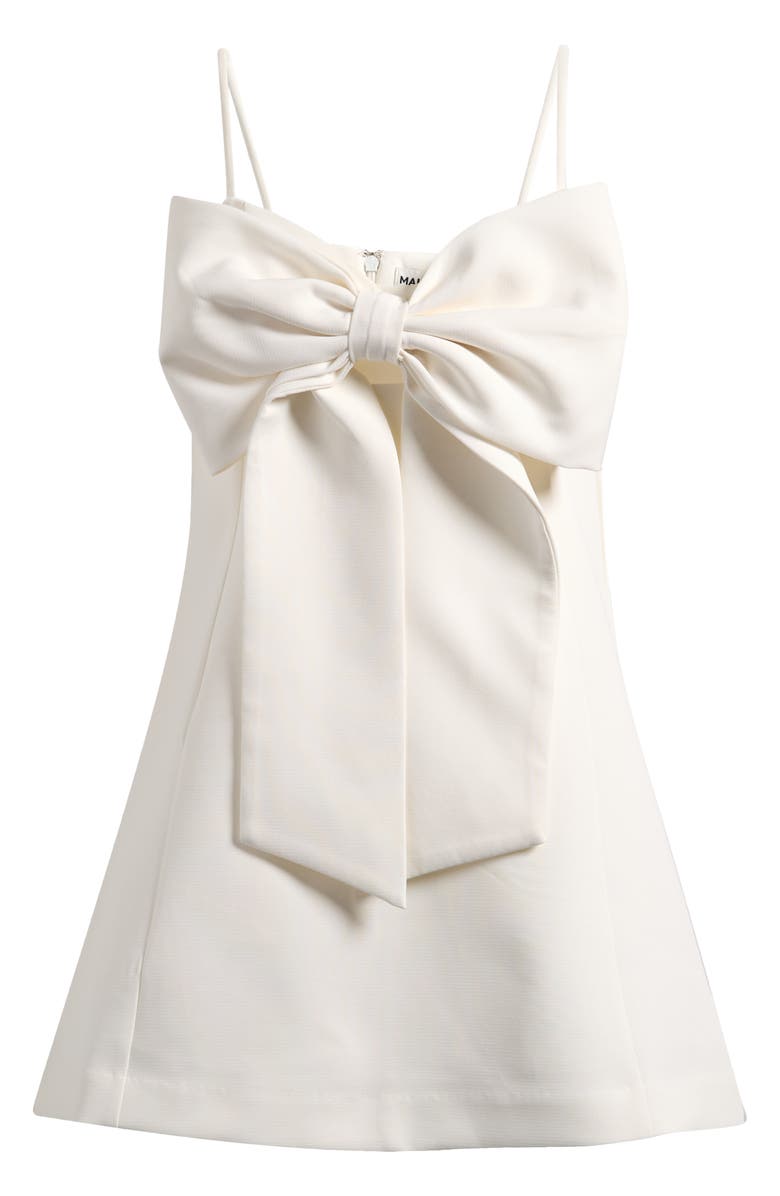 MAUDE CLUB Caroline Bow Front Minidress, Alternate, color, White