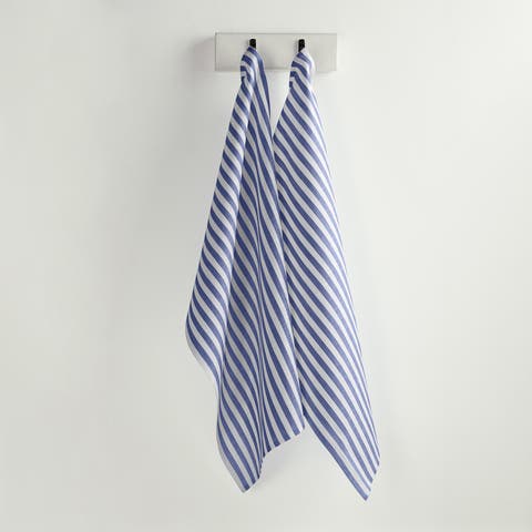 Linen Kitchen Towels Set of 2, 17 x 26" - Amalfi Stripe