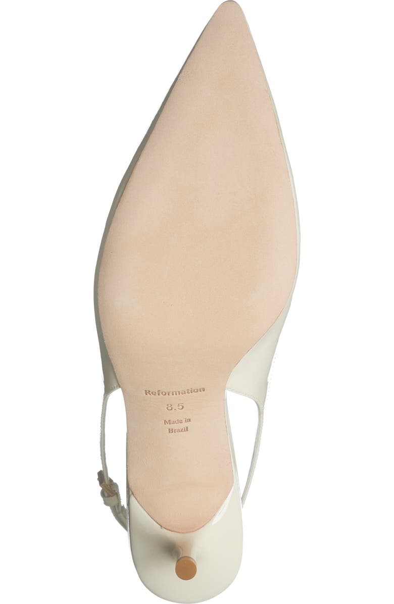 Reformation Wrenley Pointed Toe Slingback Pump, Alternate, color, White Patent