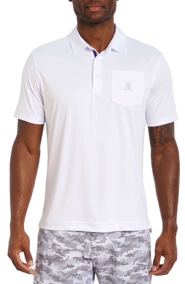 Robert Graham Blade Iron Print Golf Polo, Main, color,