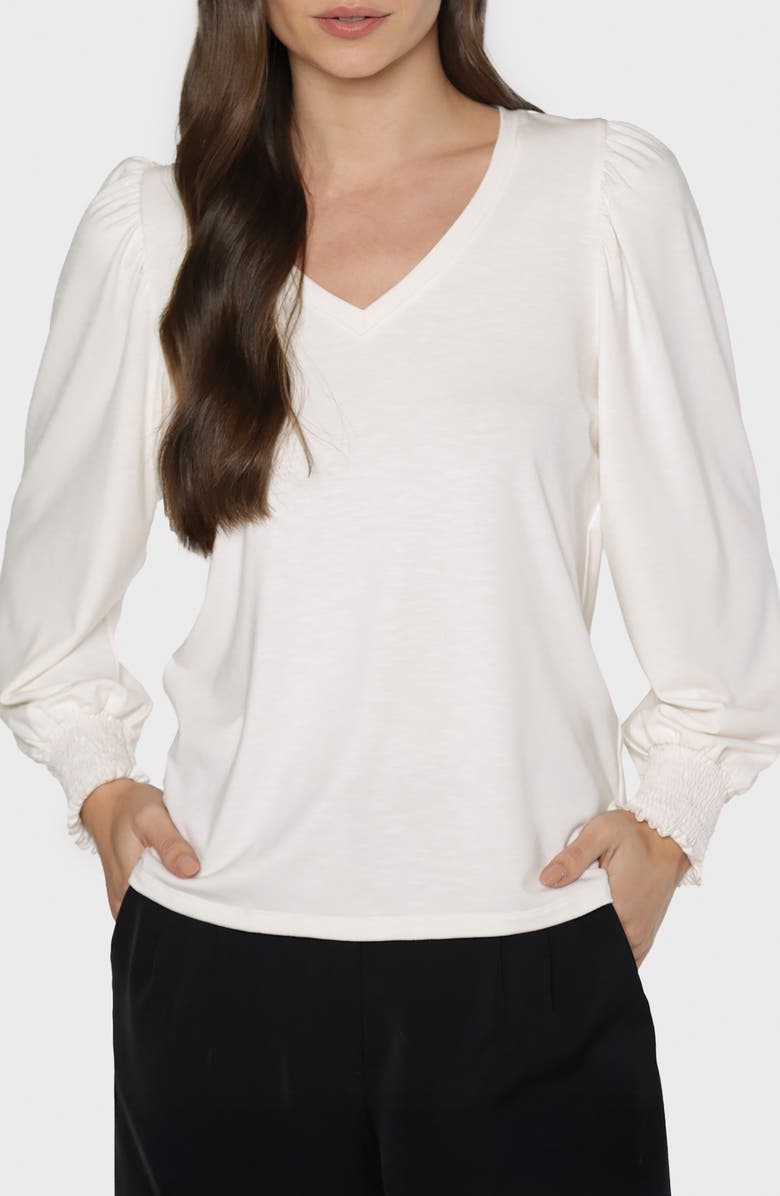 matty m. Katy V-Neck Top, Main, color, Ivory