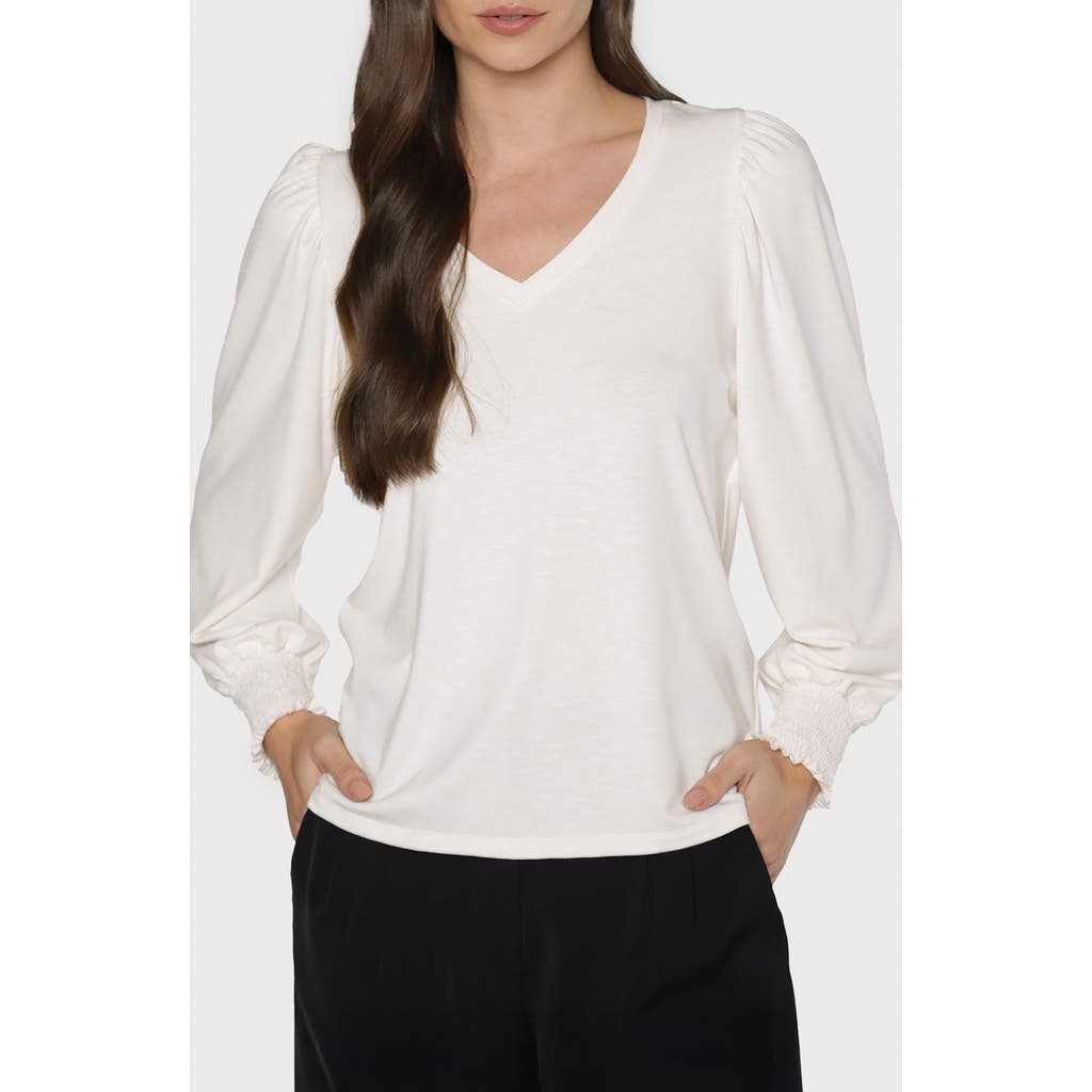 Matty M . Katy V-neck Top In Neutral