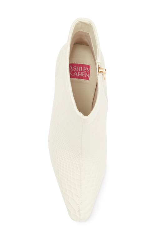 Ashley Kahen Glam Snakeskin Embossed Boot In Ivory