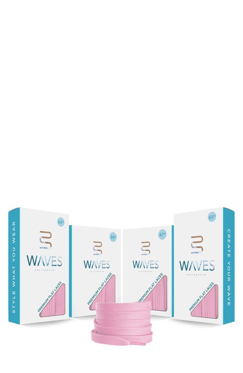 Waves California 39-inch Premium Flat Shoelaces In Pink