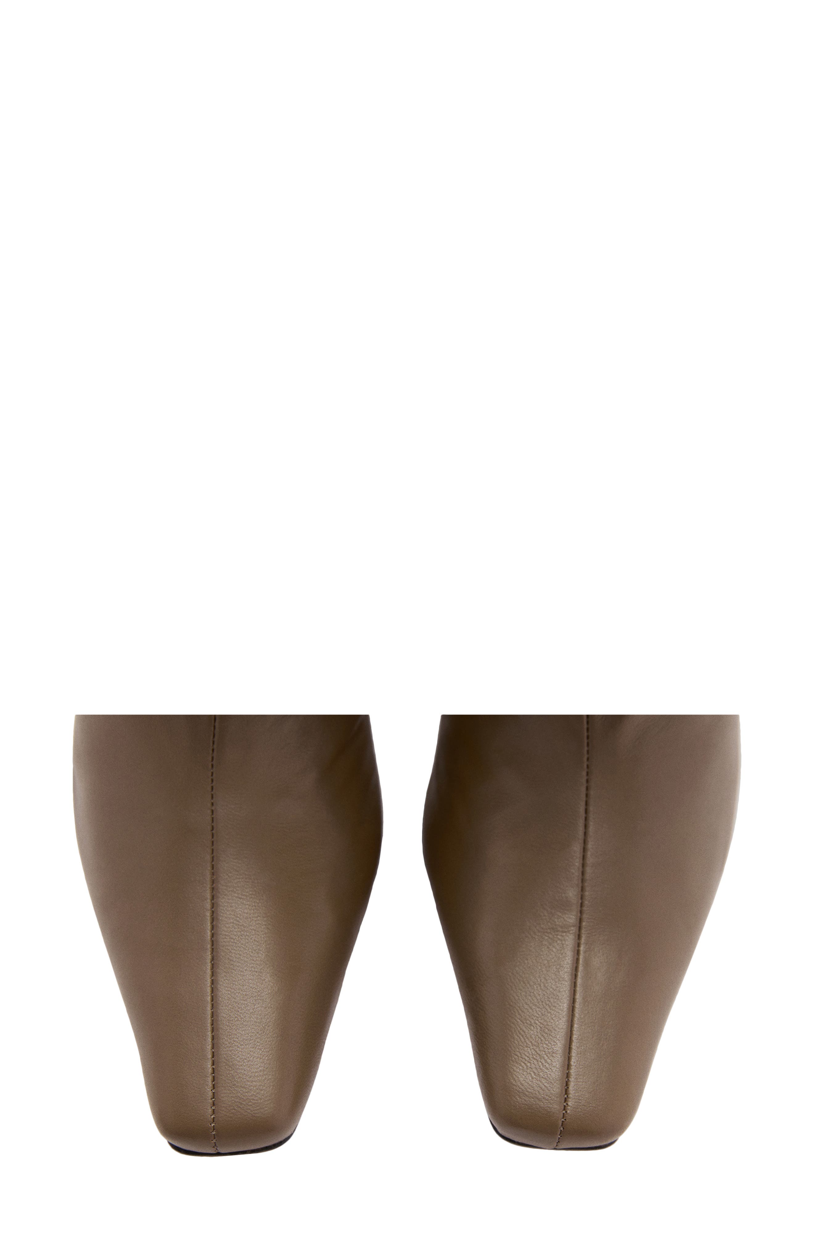 MANGO Fringe Kitten Heel Bootie, Alternate, color, Khaki Green