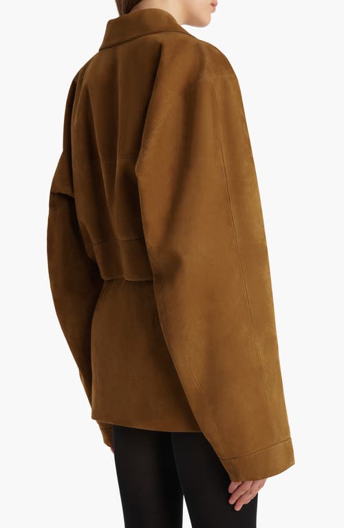 Khaite Sue Lambskin Suede Crop Jacket In Animal Print