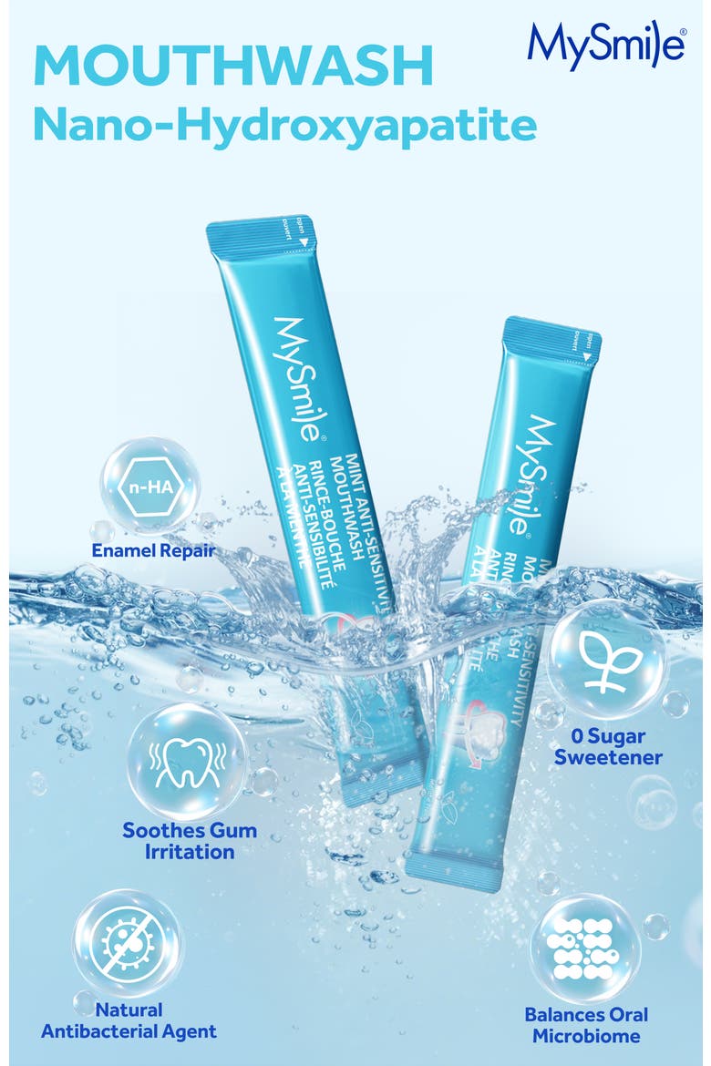 Nano-Hydroxyapatite Portable Mouthwash for Sensitive Teeth, Alternate, color, Light Blue