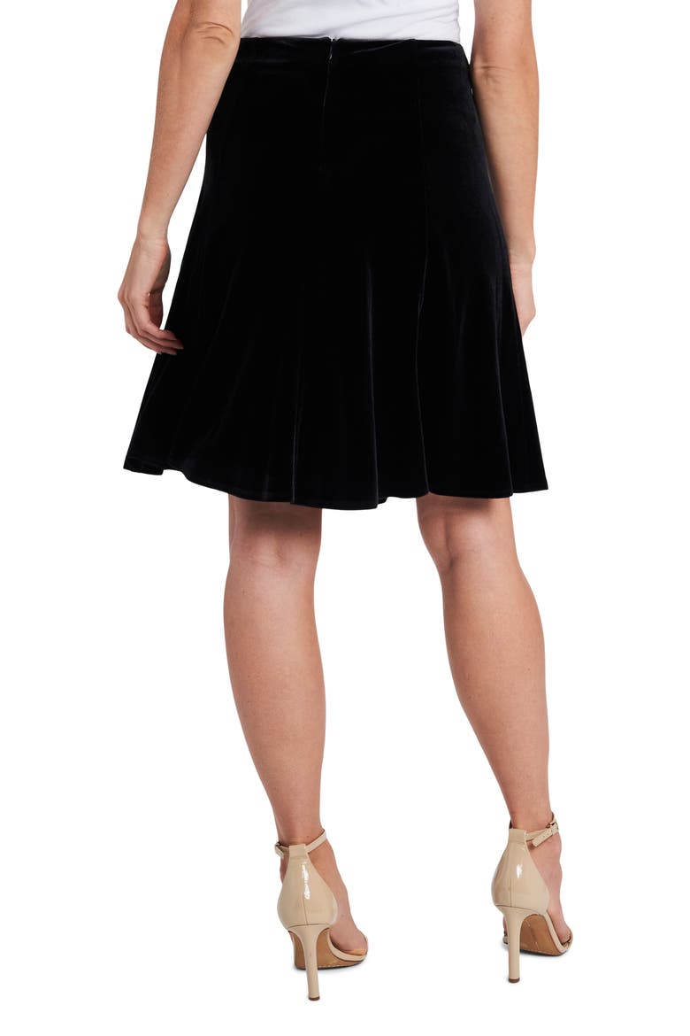 Velvet Flare Skirt, Alternate, color, RICH BLACK