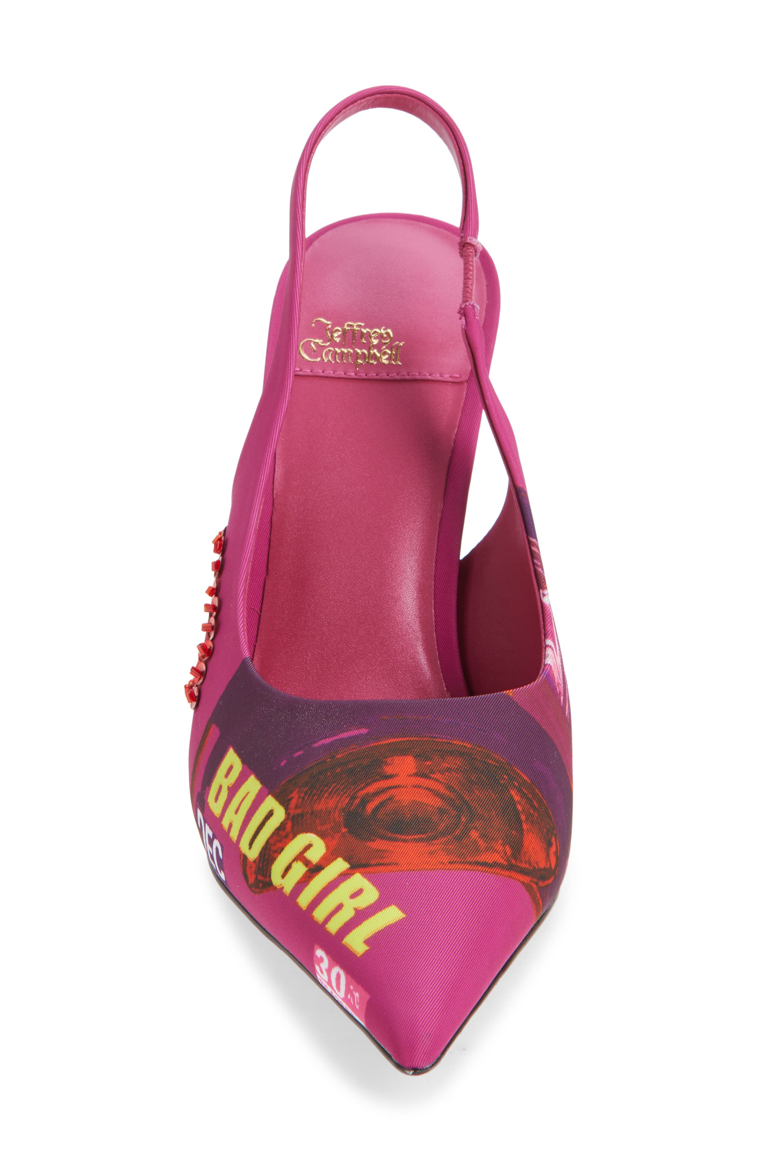 Jeffrey Campbell Surpass Slingback Pointed Toe Pump, Alternate, color, Fuchsia Bad Girl Combo