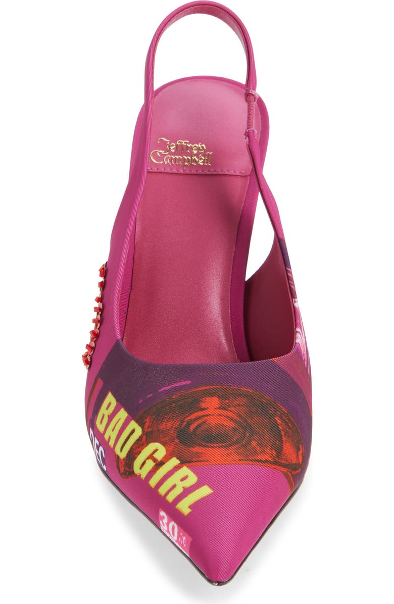 Jeffrey Campbell Surpass Slingback Pointed Toe Pump, Alternate, color, Fuchsia Bad Girl Combo