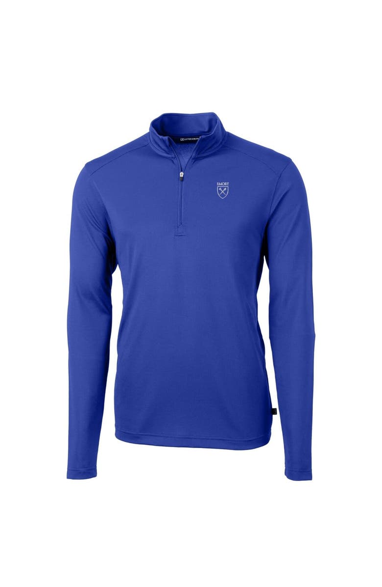 Cutter & Buck Men's Cutter & Buck Royal Emory Eagles Big & Tall Virtue Eco Pique Recycled Quarter-Zip Pullover Top, Alternate, color, 