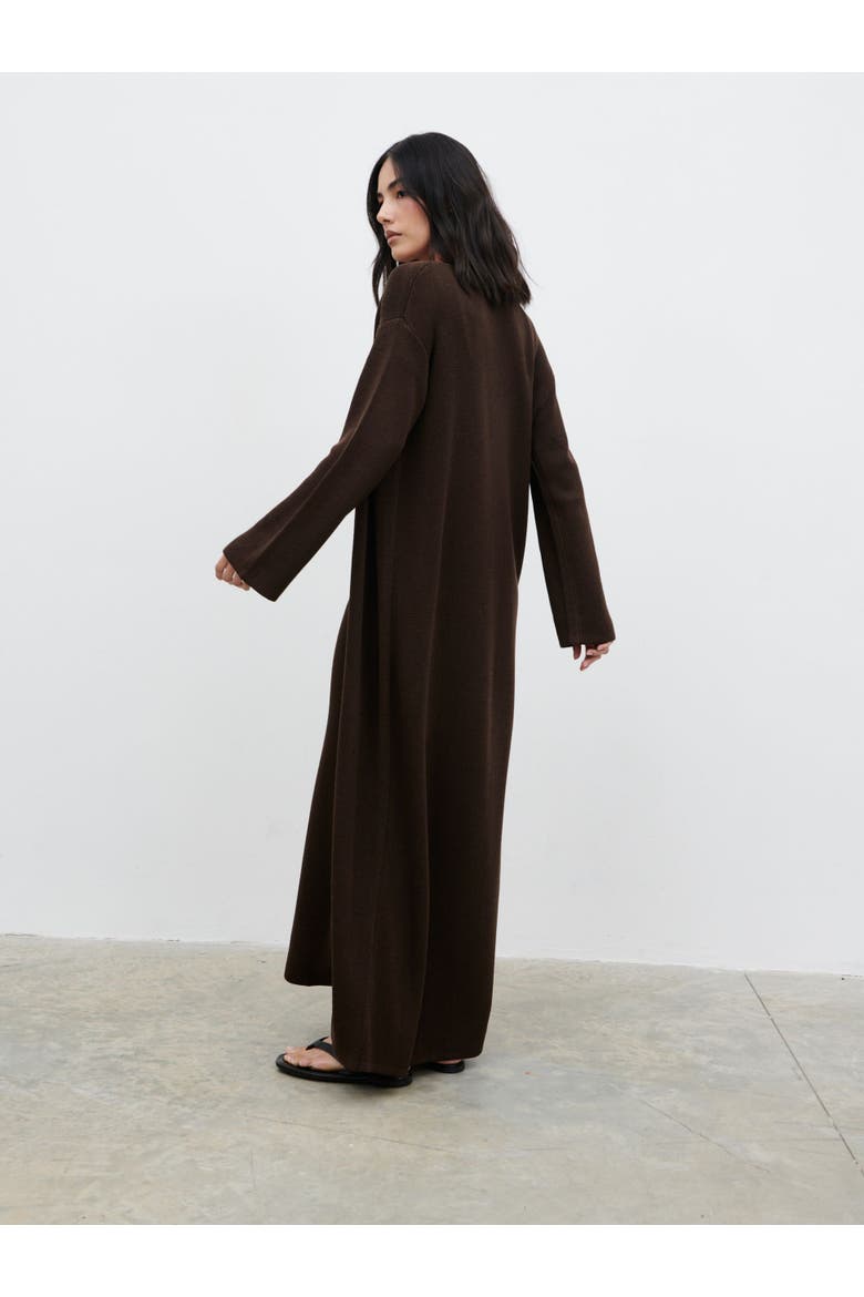 Dora Maxi Knit Cardigan, Alternate, color, Chocolate