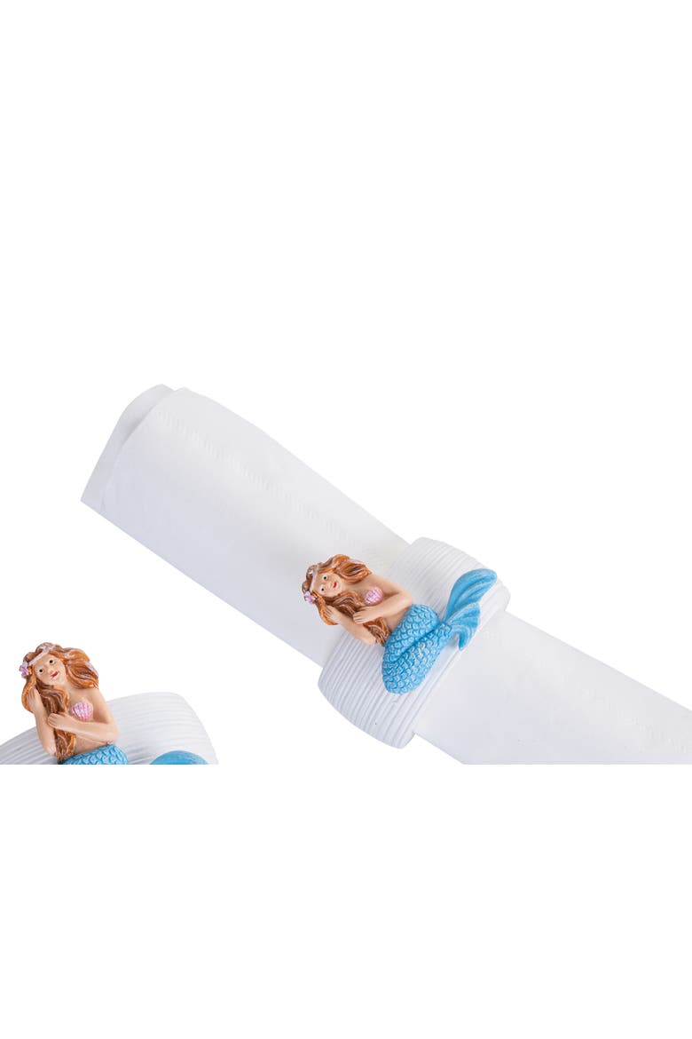 Mermaid Napkin Rings, Set of 4 Decor, Alternate, color, Blue