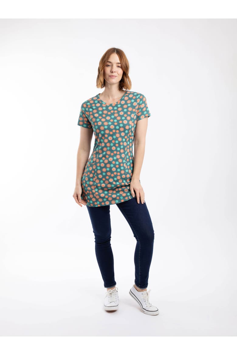 Sidra Printed Jersey Slub Tunic Top, Alternate, color, Viridis