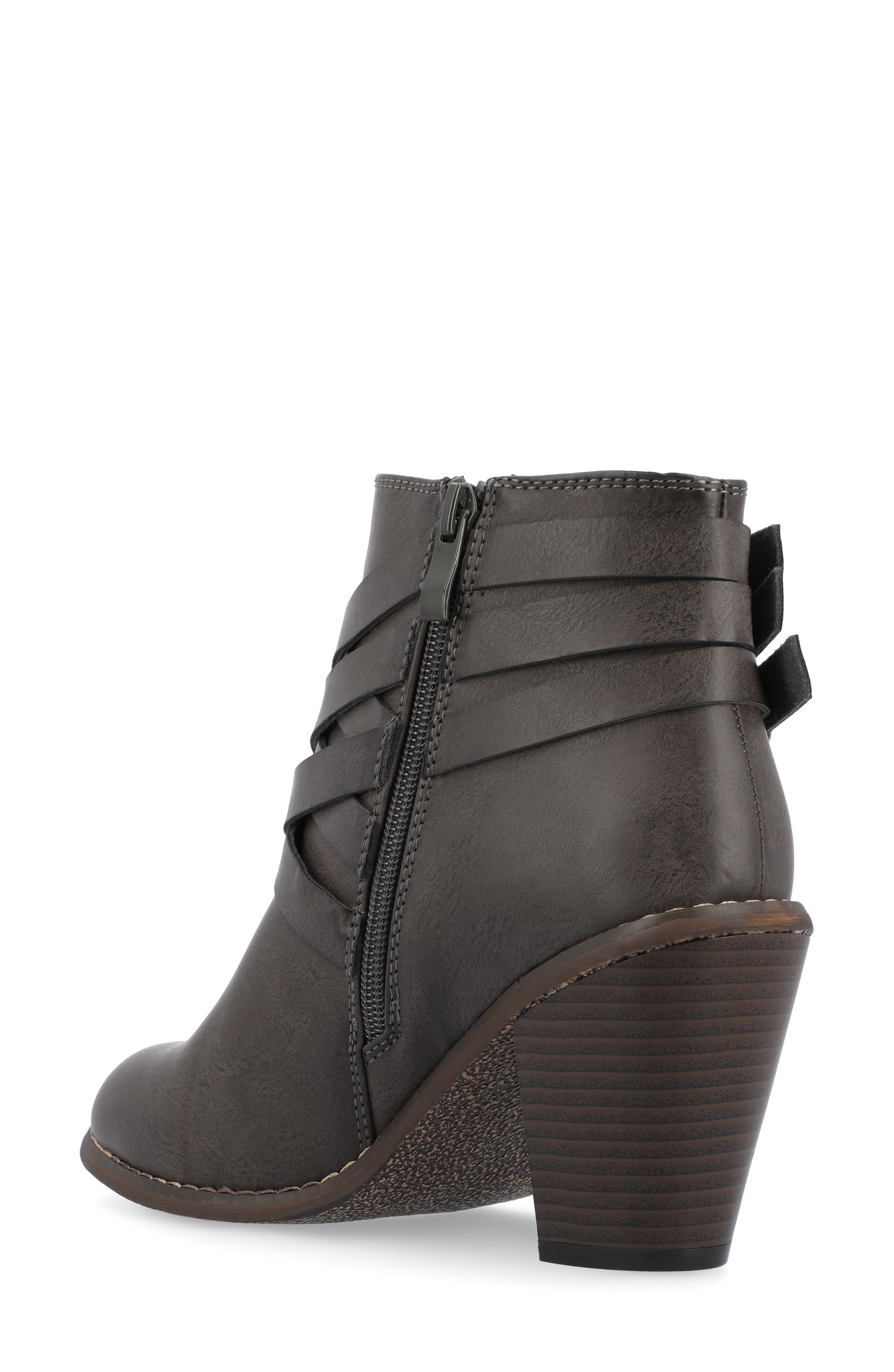 Journee Collection Strappy Ankle Bootie, Alternate, color, Grey