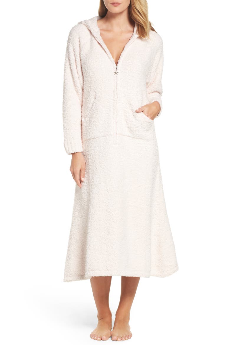 CozyChic® Hooded Zip Robe, Main, color, PINK
