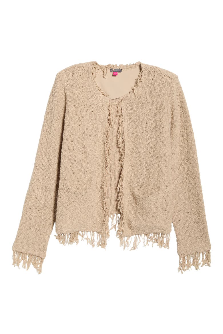Fringe Detail Crop Jacket, Alternate, color, CAMEL