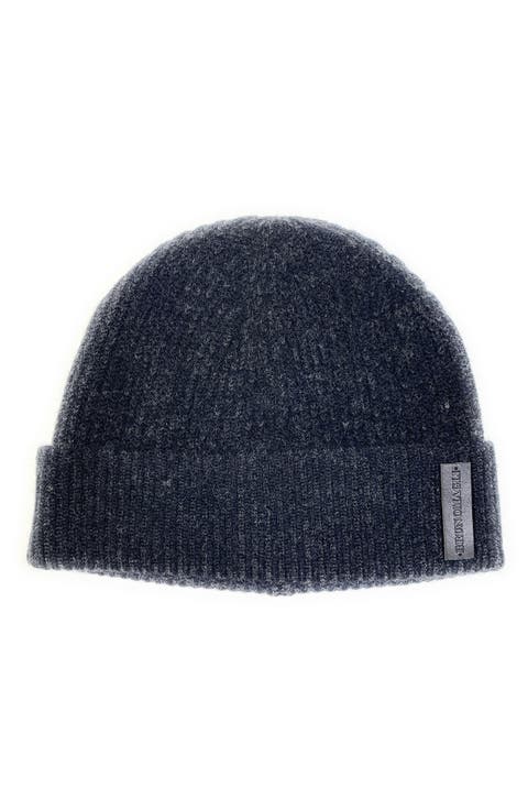 Cashmere Ribbed Cuff Beanie