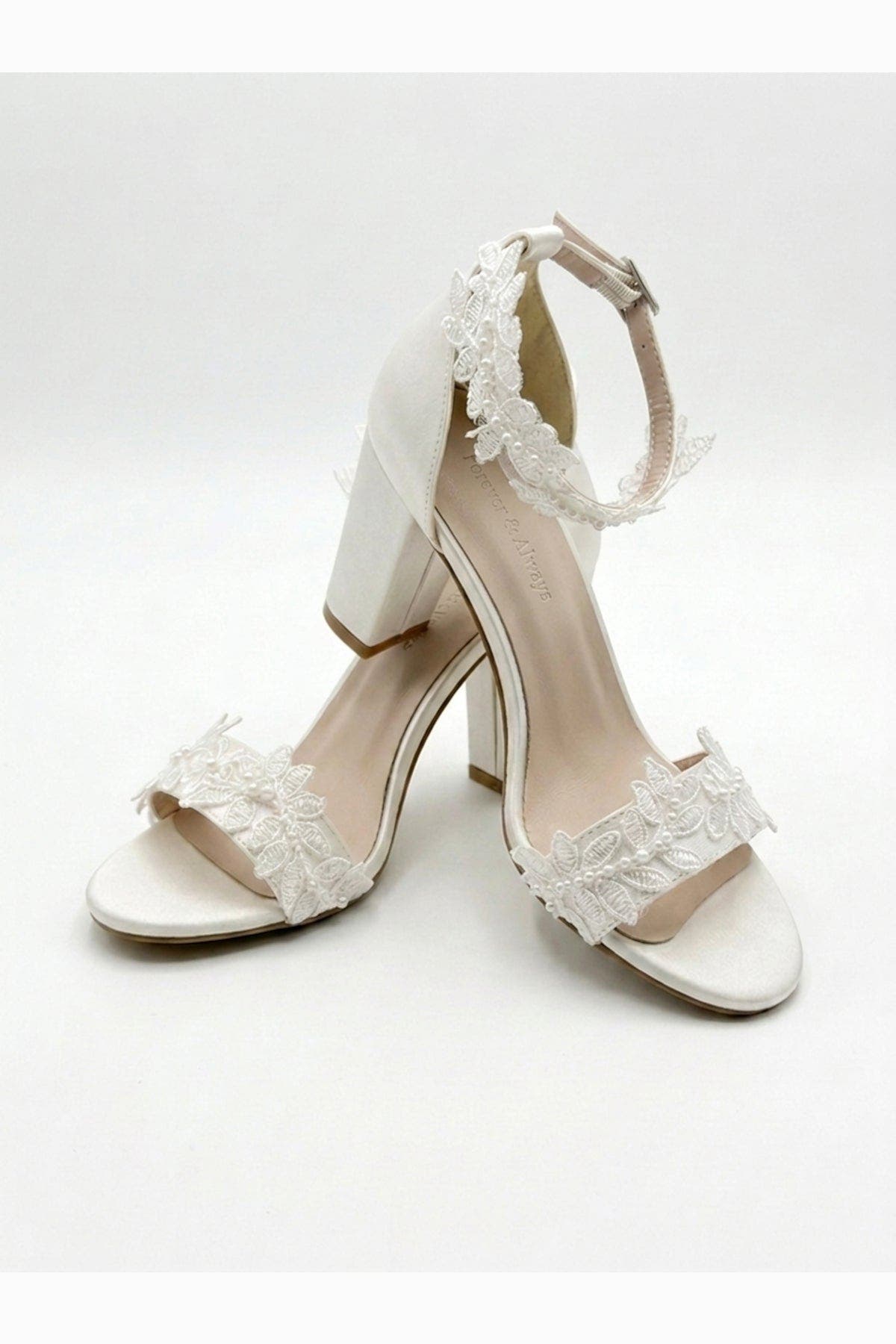 Lirielle Lace Wedding Heels, Alternate, color, Ivory