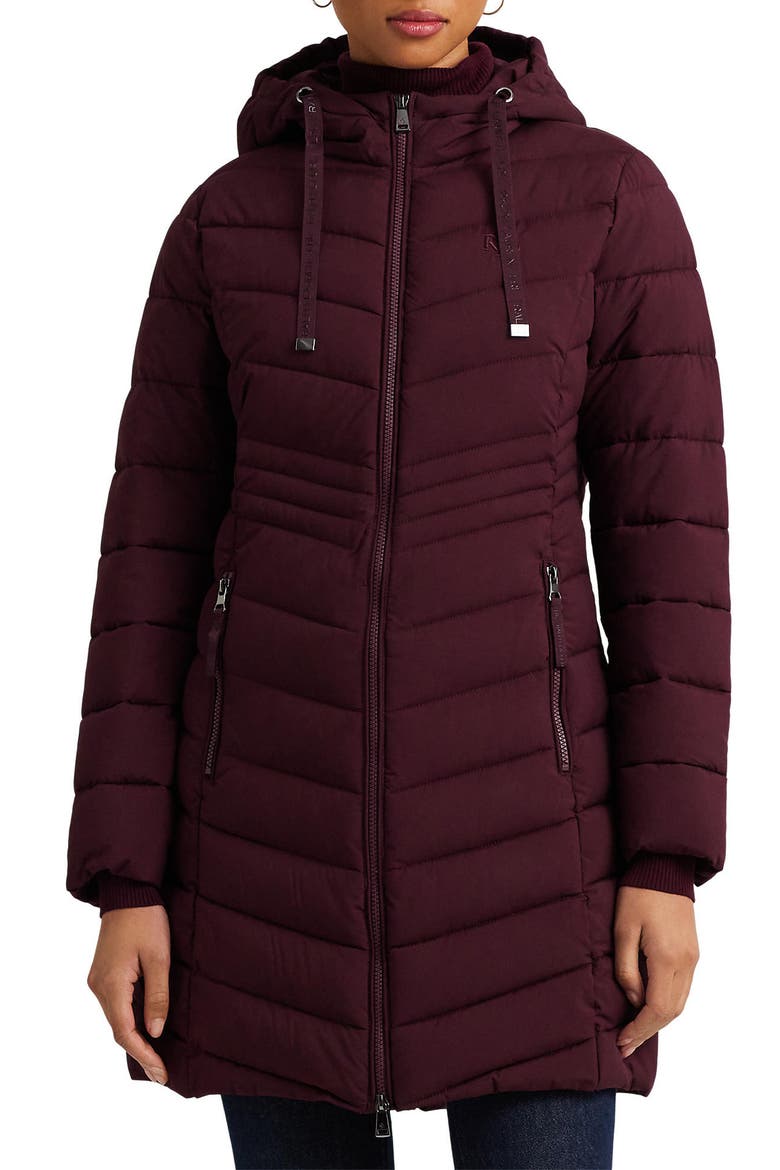 Hooded Puffer Jacket, Main, color, VINTAGE BURGUNDY