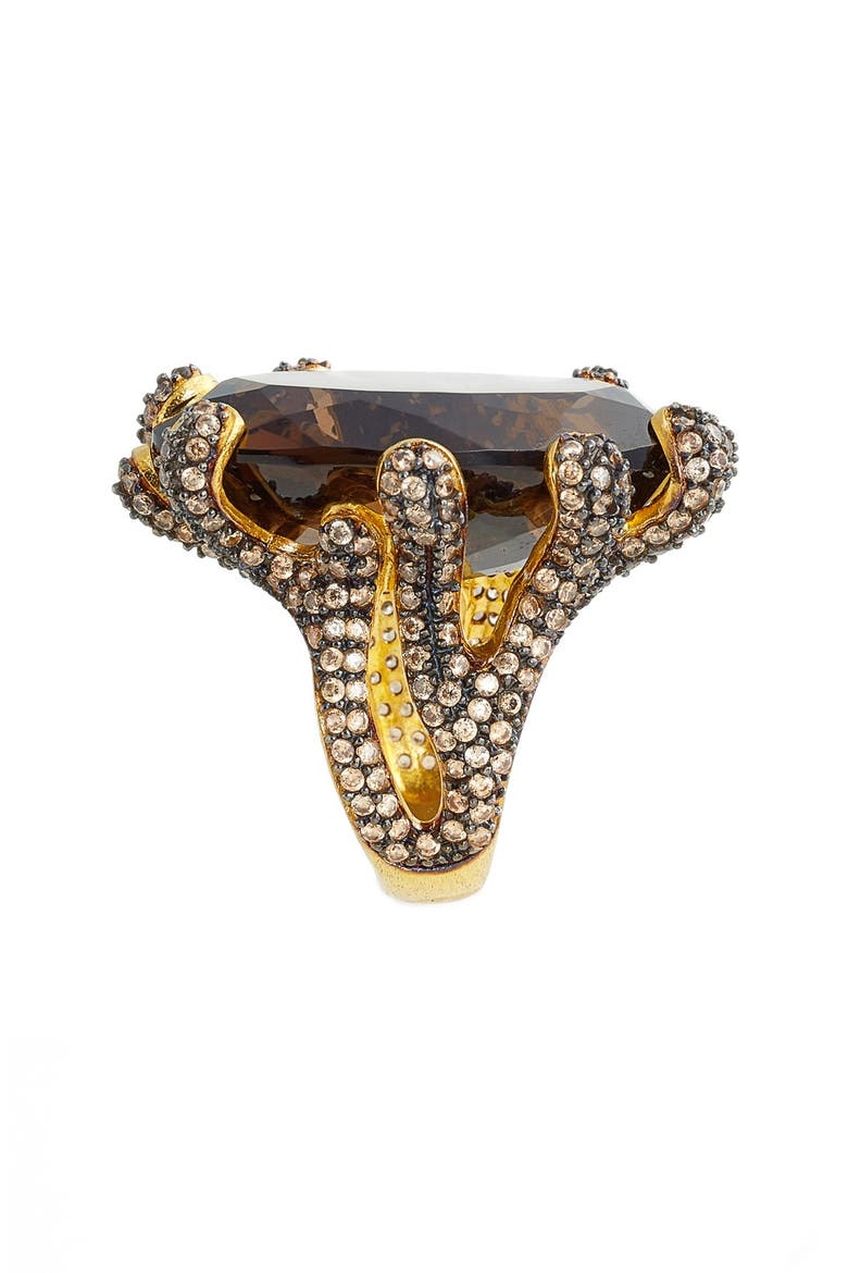 Semiprecious Stone Ring, Alternate, color, SMOKEY TOPAZ / GOLD