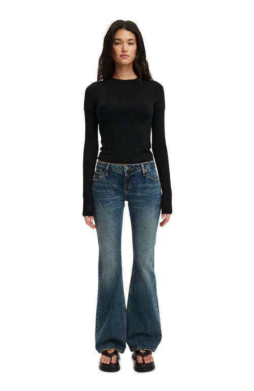 Cotton On Sheer Layer Crew Long Sleeve In Black