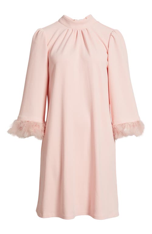 Anne Klein Feather Trim Sheath Dress In Pink