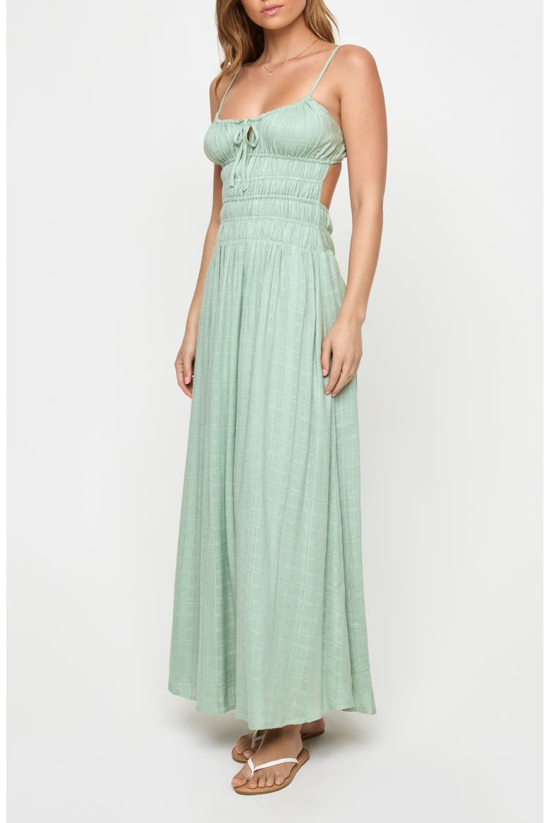 Tala Shirred Waist Cover-Up Maxi Sundress, Alternate, color, CELADON