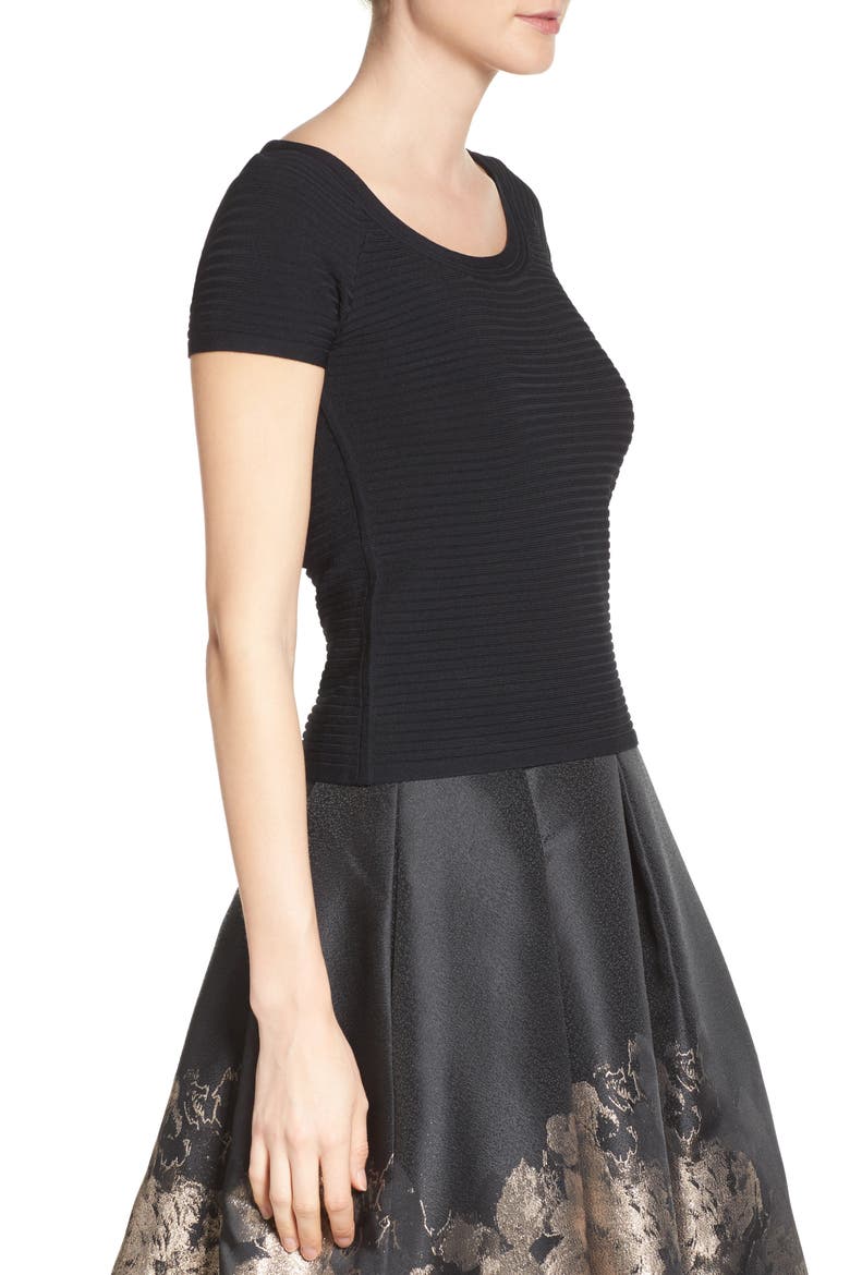 Ribbed Top, Alternate, color, BLACK