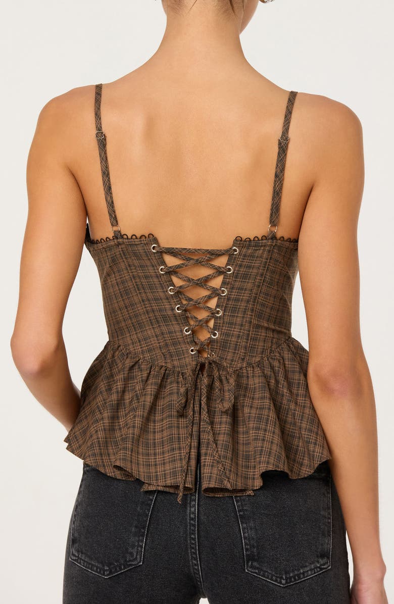 ASTR the Label Baylin Corset Top, Alternate, color, Black Brown Plaid