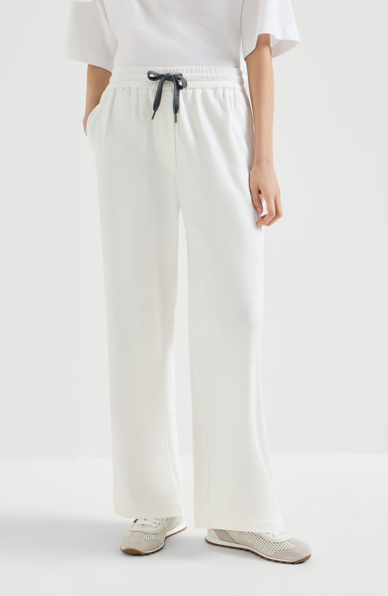Brunello Cucinelli Pique Track trousers, Alternate, color, White