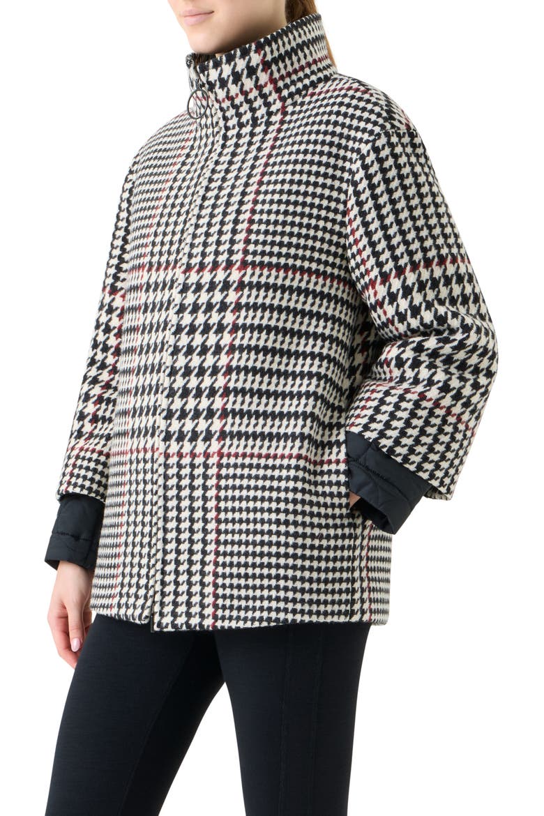 Glen Plaid 2-in-1 Car Coat, Alternate, color, BLACK-CREAM-VERMILLION
