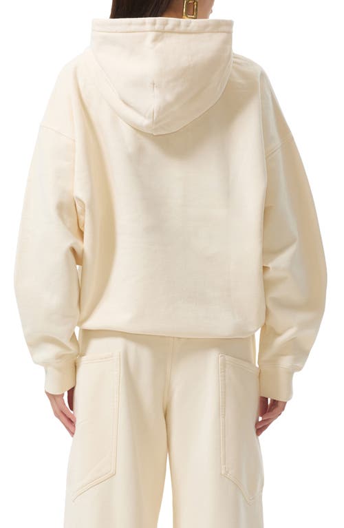 Afrm Blake Cotton Hoodie In White